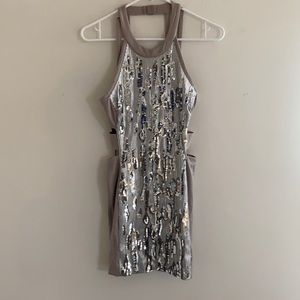 Bebe silver sequin dress